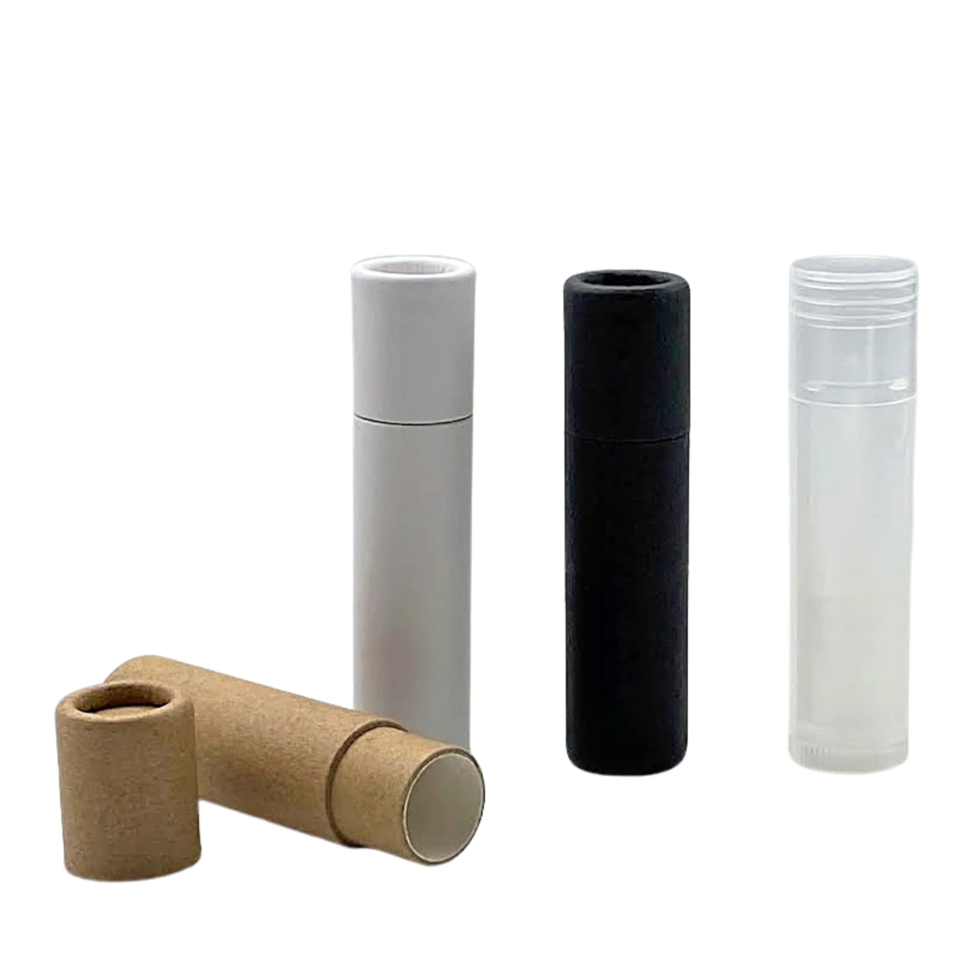 Empty recyclable lip balm tubes for handmade cosmetics