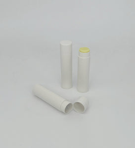 Biodegradable lip balm container by GreenWay Containers, eco-conscious packaging, 68mm height, 13.5mm diameter, fits lip balm filling trays, sustainable and green