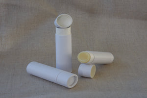 .5 ounce / 15 g White Oval Push-up Lip Balm Tubes