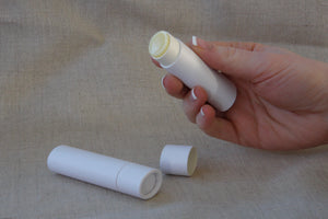 .5 ounce / 15 g White Oval Push-up Lip Balm Tubes