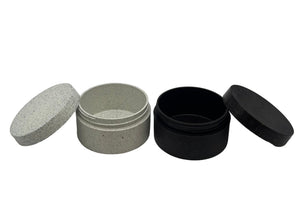Set of reusable hemp jars with removable lids for solid cosmetics