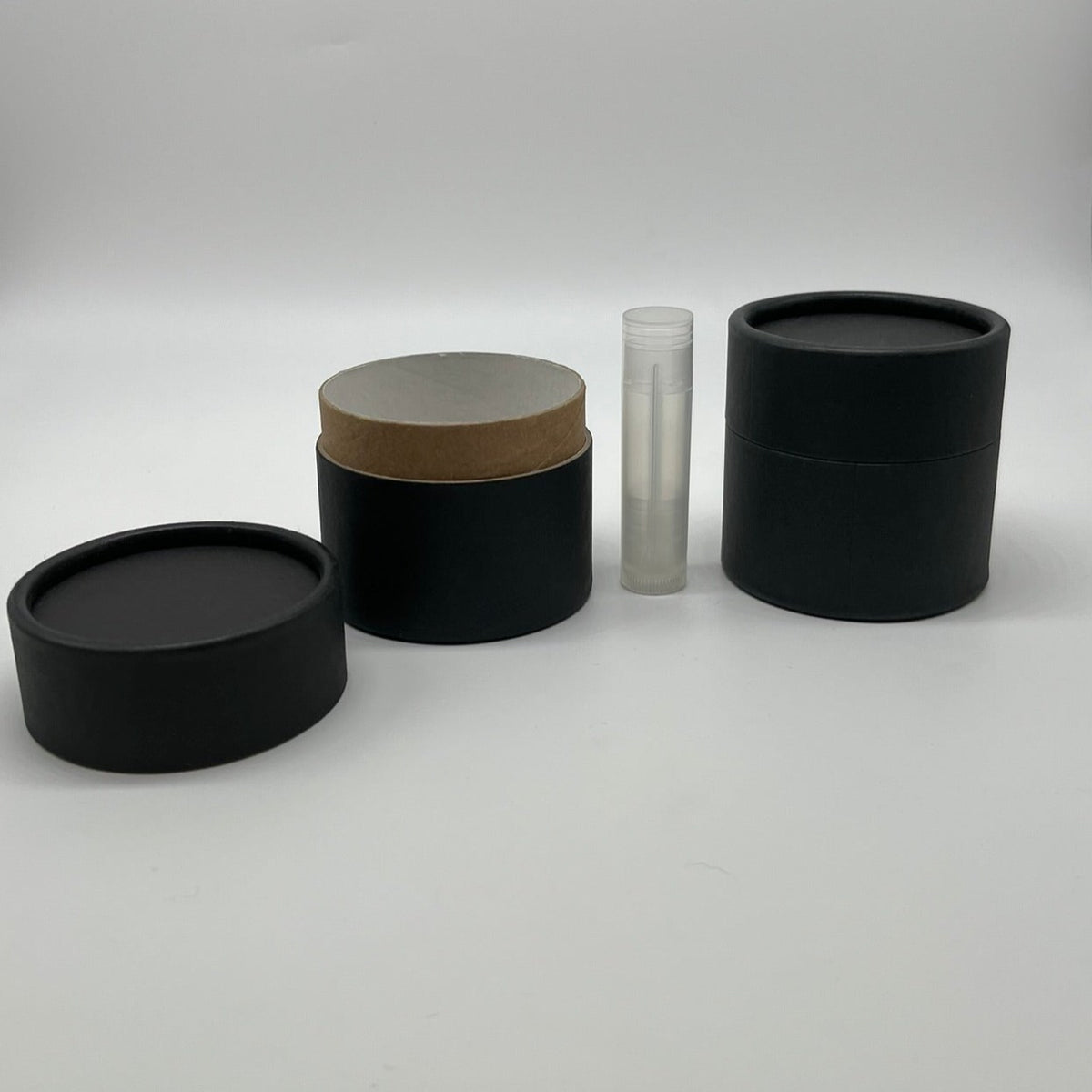 4 ounce / 120 g Lightweight Black Kraft Paper Jar with Brown Neck ...