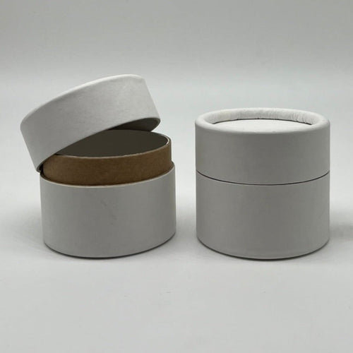 4 oz / 120 g Lightweight White Kraft Paper Jar with Brown Neck